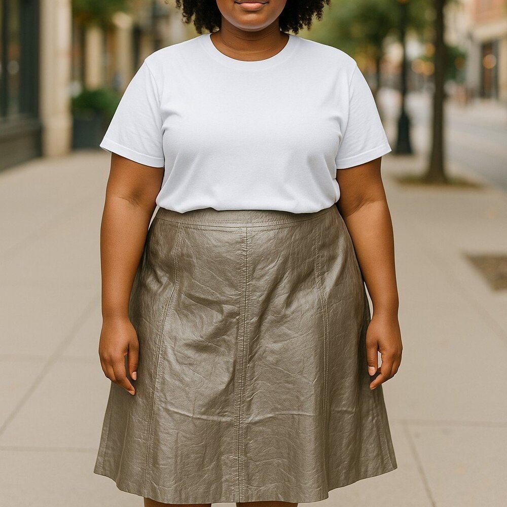 SAMOON gold metallic skirt - Picture 3 of 5